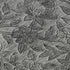 8' Gray And Charcoal Floral Washable Round Rug With UV Protection