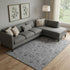 8' X 10' Gray And Charcoal Floral Washable Area Rug With UV Protection
