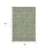 8' X 10' Olive Green And Gray Floral Washable Area Rug With UV Protection