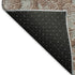 8' Terra Cotta And Gray Floral Washable Round Rug With UV Protection