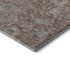 8' Terra Cotta And Gray Floral Washable Round Rug With UV Protection
