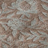 8' Terra Cotta And Gray Floral Washable Round Rug With UV Protection