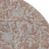 8' Terra Cotta And Gray Floral Washable Round Rug With UV Protection