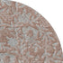 8' Terra Cotta And Gray Floral Washable Round Rug With UV Protection