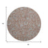 8' Terra Cotta And Gray Floral Washable Round Rug With UV Protection