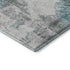 8' Teal Ivory And Gray Abstract Washable Round Rug With UV Protection