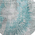 8' Teal Ivory And Gray Abstract Washable Round Rug With UV Protection