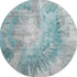 8' Teal Ivory And Gray Abstract Washable Round Rug With UV Protection