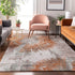 5' X 8' Terra Cotta Ivory And Gray Abstract Washable Area Rug With UV Protection