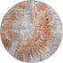 8' Terra Cotta Ivory And Gray Abstract Washable Round Rug With UV Protection