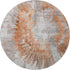 8' Terra Cotta Ivory And Gray Abstract Washable Round Rug With UV Protection