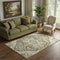 5' X 8' Brown Ivory And Taupe Floral Medallion Washable Area Rug With UV Protection
