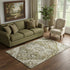 5' X 8' Brown Ivory And Taupe Floral Medallion Washable Area Rug With UV Protection