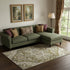 8' X 10' Brown Ivory And Taupe Floral Medallion Washable Area Rug With UV Protection