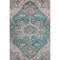 5' X 8' Emerald Beige And Teal Floral Medallion Washable Area Rug With UV Protection