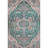 5' X 8' Emerald Beige And Teal Floral Medallion Washable Area Rug With UV Protection