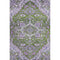 5' X 8' Olive Green Purple And Gray Floral Medallion Washable Area Rug With UV Protection