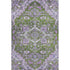 5' X 8' Olive Green Purple And Gray Floral Medallion Washable Area Rug With UV Protection