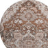 8' Terra Cotta Beige And Gray Floral Medallion Washable Round Rug With UV Protection