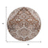 8' Terra Cotta Beige And Gray Floral Medallion Washable Round Rug With UV Protection