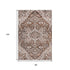 8' X 10' Terra Cotta Beige And Gray Floral Medallion Washable Area Rug With UV Protection