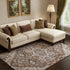 8' X 10' Terra Cotta Beige And Gray Floral Medallion Washable Area Rug With UV Protection
