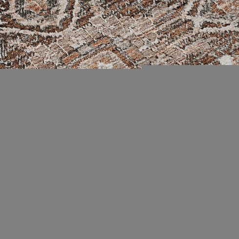 8' X 10' Terra Cotta Beige And Gray Floral Medallion Washable Area Rug With UV Protection