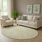 8' Gold And Ivory Moroccan Washable Round Rug With UV Protection