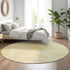 8' Gold And Ivory Moroccan Washable Round Rug With UV Protection
