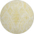 8' Gold And Ivory Moroccan Washable Round Rug With UV Protection