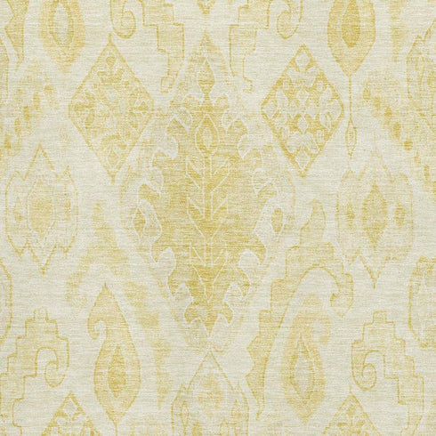 8' X 10' Gold And Ivory Moroccan Washable Area Rug With UV Protection