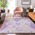 8' X 10' Purple And Ivory Moroccan Washable Area Rug With UV Protection