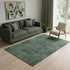 5' X 8' Fern Green And Emerald Geometric Washable Area Rug With UV Protection