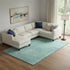 9' X 12' Teal And Gray Geometric Washable Area Rug With UV Protection