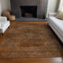 5' X 8' Terra Cotta Beige And Gray Geometric Washable Area Rug With UV Protection