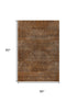 5' X 8' Terra Cotta Beige And Gray Geometric Washable Area Rug With UV Protection