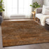 5' X 8' Terra Cotta Beige And Gray Geometric Washable Area Rug With UV Protection