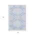 5' X 8' Blue And Ivory Floral Washable Area Rug With UV Protection
