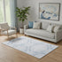 5' X 8' Blue And Ivory Floral Washable Area Rug With UV Protection