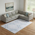 9' X 12' Blue And Ivory Floral Washable Area Rug With UV Protection