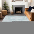 5' X 8' Teal And Ivory Floral Washable Area Rug With UV Protection