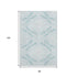 8' X 10' Teal And Ivory Floral Washable Area Rug With UV Protection