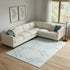 8' X 10' Teal And Ivory Floral Washable Area Rug With UV Protection