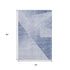 5' X 8' Blue And Ivory Geometric Washable Area Rug With UV Protection