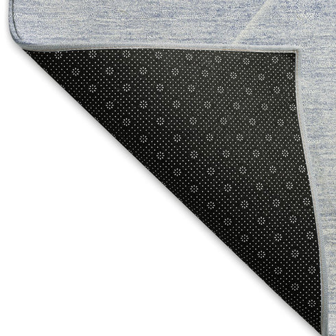 5' X 8' Blue And Ivory Geometric Washable Area Rug With UV Protection