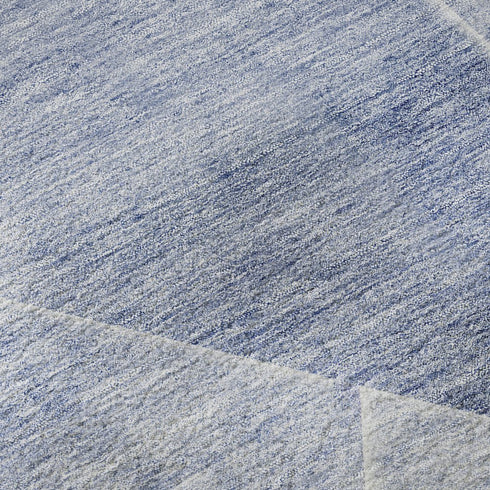 5' X 8' Blue And Ivory Geometric Washable Area Rug With UV Protection