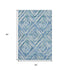 5' X 8' Blue Green And Ivory Geometric Washable Area Rug With UV Protection