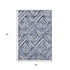 5' X 8' Blue Ivory And Gray Geometric Washable Area Rug With UV Protection