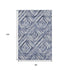 8' X 10' Blue Ivory And Gray Geometric Washable Area Rug With UV Protection