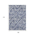9' X 12' Blue Ivory And Gray Geometric Washable Area Rug With UV Protection